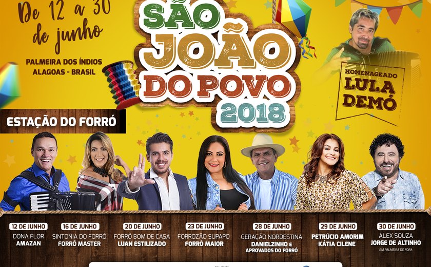 São João do Povo 2018 começa nesta terça-feira (12), em Palmeira
