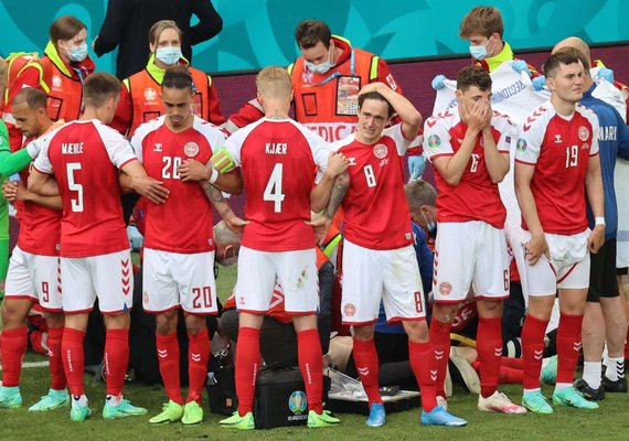 Com Eriksen bem, jogo da Eurocopa entre Dinamarca e Finlândia volta às 15h30