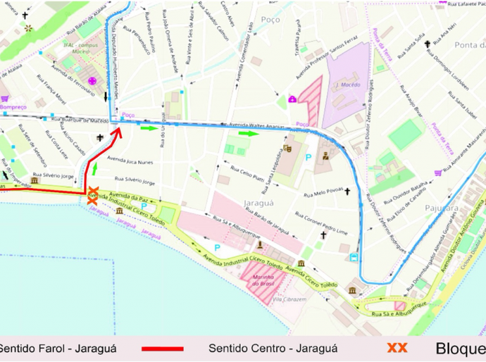 Linhas de ônibus terão mudanças no itinerário neste sábado em Maceió