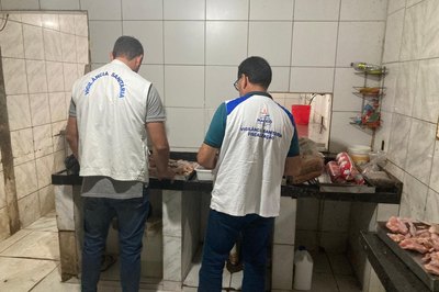 Vigilância Sanitária apreende 90kg de carne estragada e interdita frigorífico