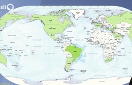 Brasil ocupa novo lugar no mapa-mundi
