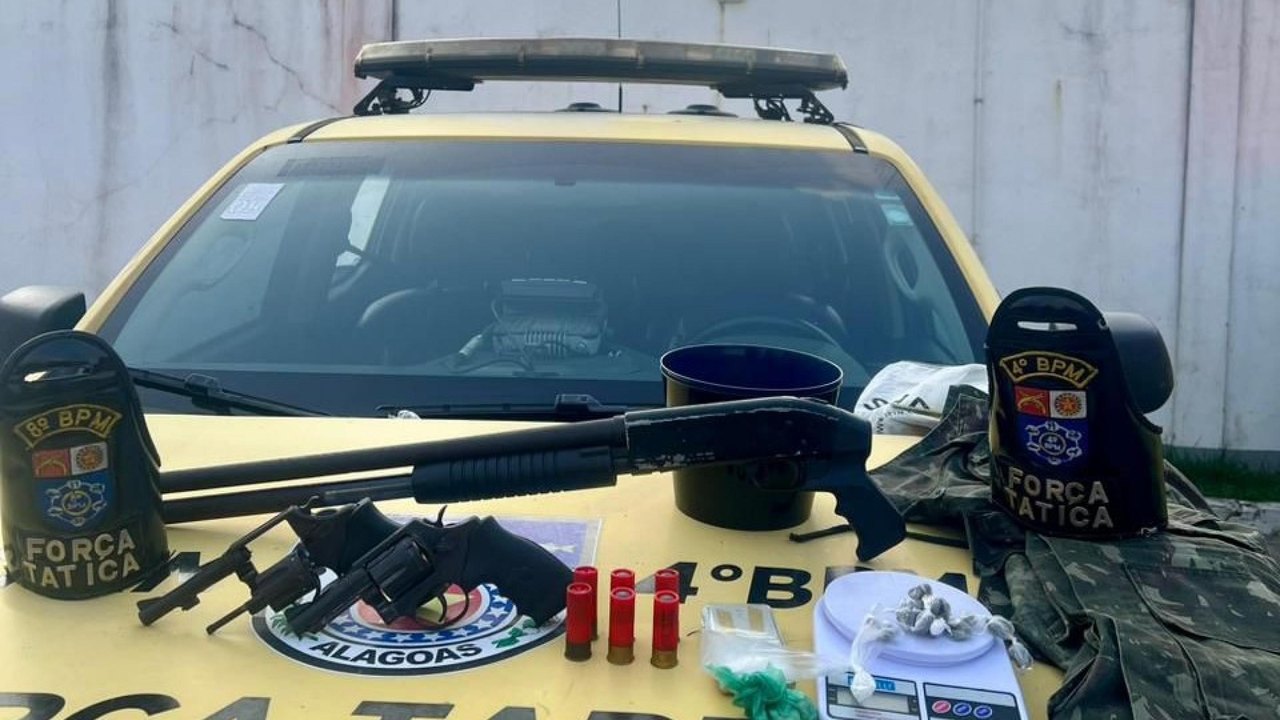 PM apreende armas e drogas na Região Metropolitana de Maceió e no Agreste 