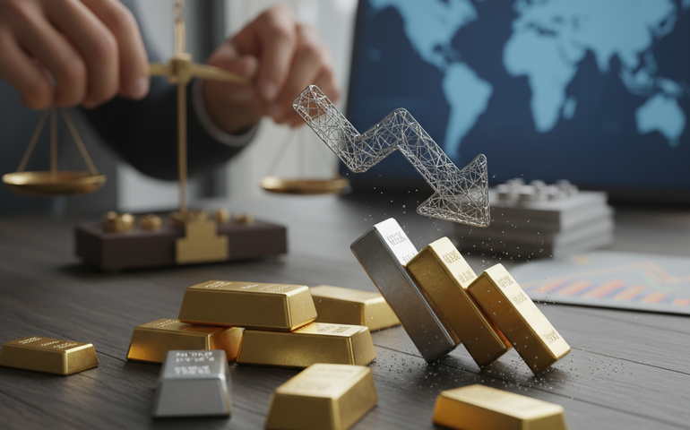 Ouro fecha em baixa e prata despenca 9% após nova alta de margem em meio a rali anual