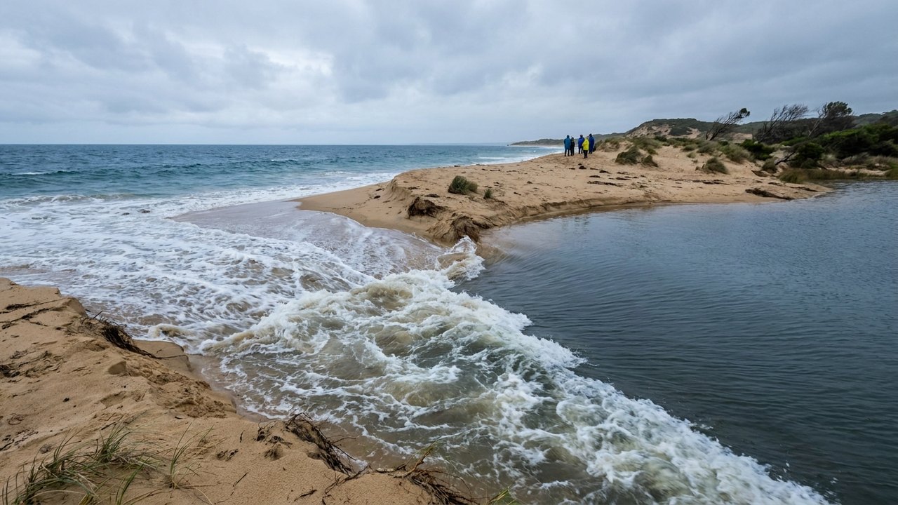 Mar invade lagoa em Cabo Frio após rompimento de barreira de areia; Inea investiga causas do fenômeno