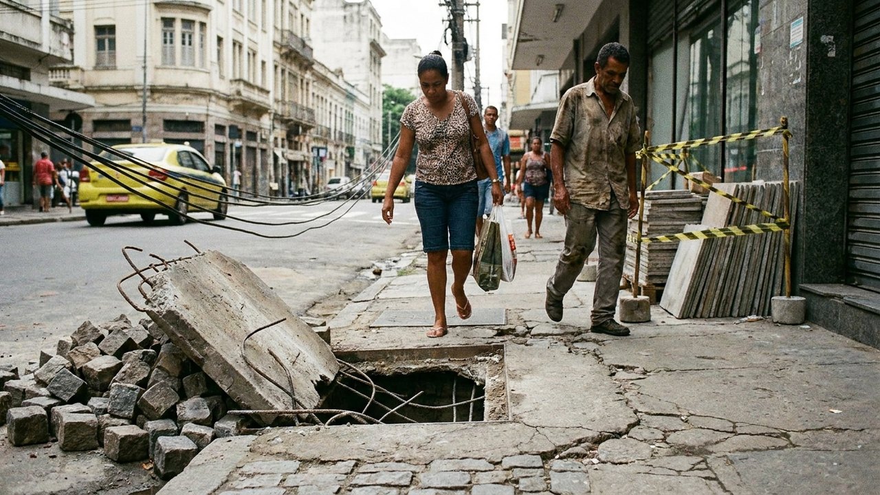 Obstáculos no caminho expõem cariocas a risco em diversos pontos das zonas Sul e Norte, além do Centro