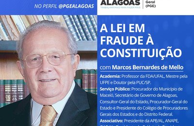 Marcos Bernardes de Mello participa de live da PGE nesta quinta-feira