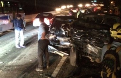 Motorista não observa blitz e causa acidente na Al-101 Sul