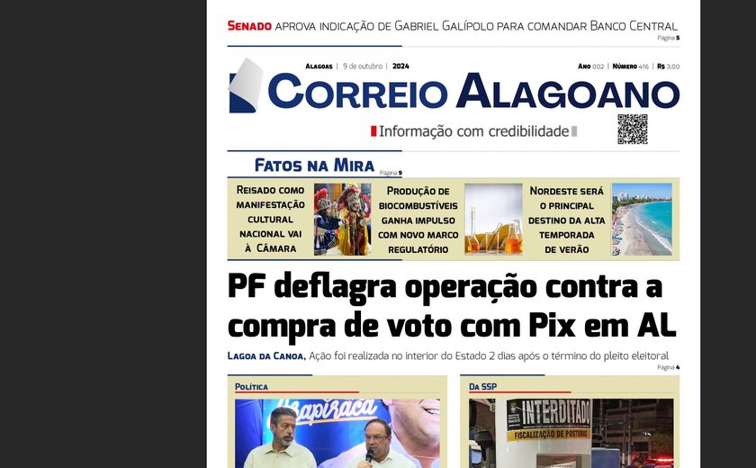 PF deflagra operação contra a compra de voto com Pix em AL