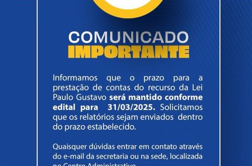 Secretaria de Cultura de Arapiraca convoca contemplados da LPG para prestação de contas
