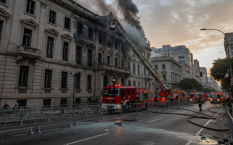 Incêndio atinge sede do Ministério Público no centro da capital