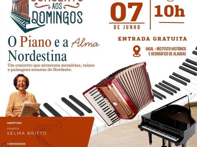 Governo de Alagoas e Instituto Histórico promovem nova edição do Concerto aos Domingos dia 7 de junho