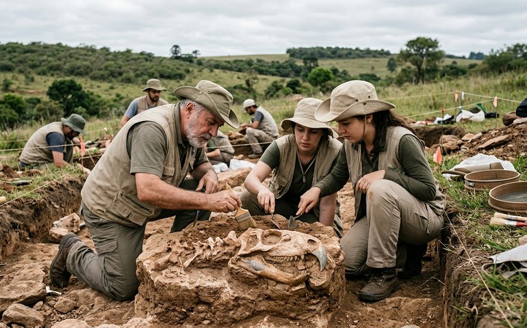 Réptil pré-histórico com 'bico de papagaio' é encontrado no interior do RS