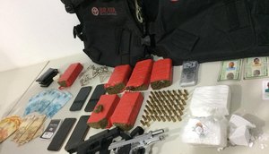 armas e drogas apreendidas em Cristinápolis