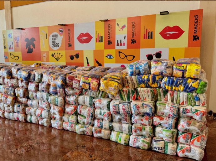 Alagoas Sem Fome recebe quase cinco toneladas de alimentos arrecadados na 6ª Maceió Beauty & Hair 2026