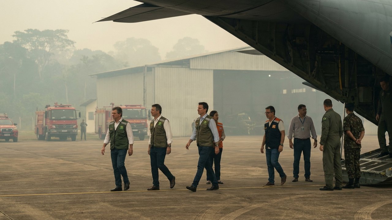 Quatro ministros desembarcam em Manaus para reforçar combate a incêndios e fumaça