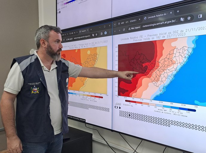 Semarh emite alerta para ‘Estado de Atenção’ em Alagoas devido à baixa umidade do ar