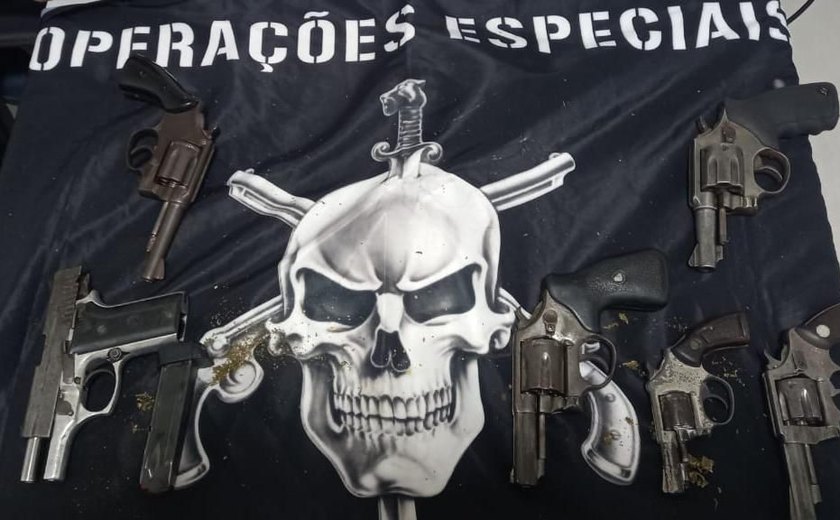 PM-AL  Registra apreensões de 35 armas  e mais de 40 quilos de drogas durante a primeira semana de julho