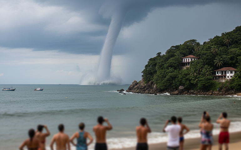 O que é tromba d'água: fenômeno assusta moradores e turistas de Paraty