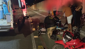 Após volante travar, motorista invade contramão e deixa duas pessoas feridas em Aracaju