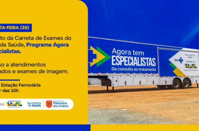 Prefeitura de Palmeira lança oficialmente Carreta “Agora Tem Especialistas” na sexta, 30