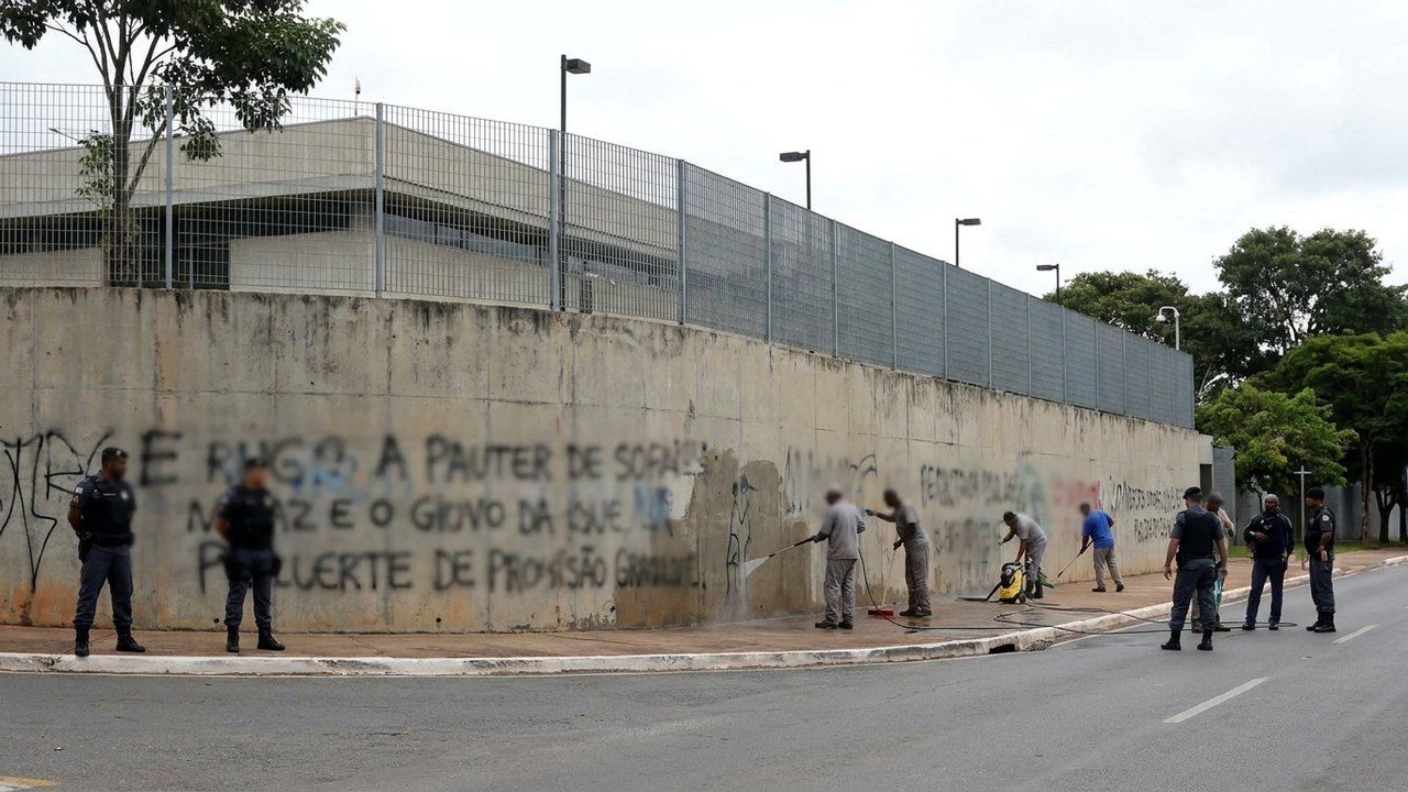Integrantes do MST picham embaixada dos EUA no Brasil com críticas a guerras americanas