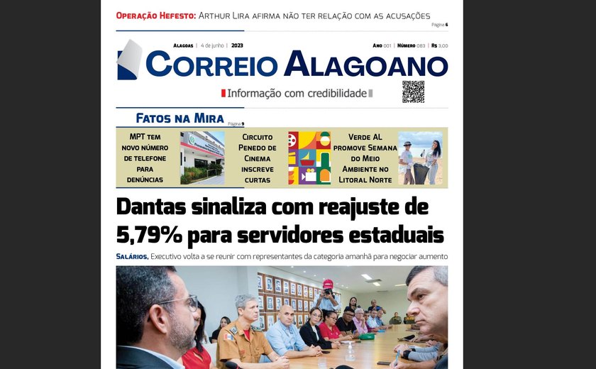 Dantas sinaliza com reajuste de 5,79% para servidores estaduais