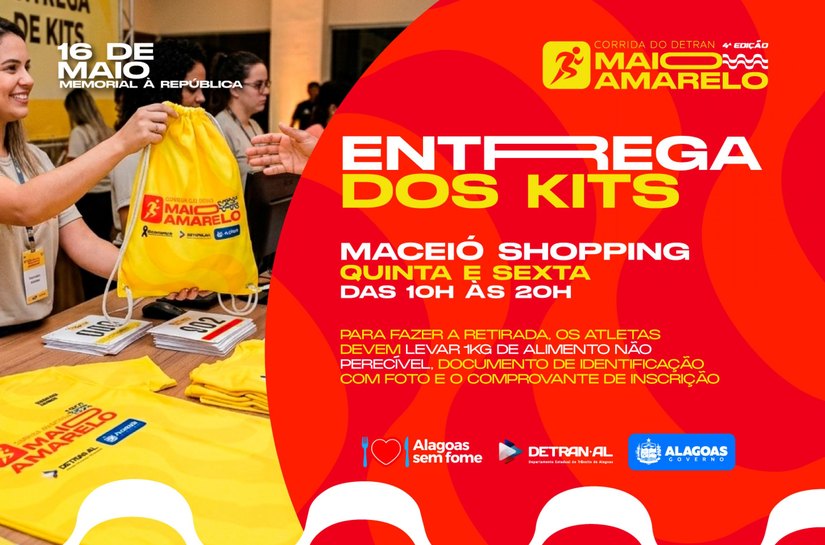 Retirada dos kits da 4ª Corrida Maio Amarelo 2026 acontece nesta quinta e sexta-feira