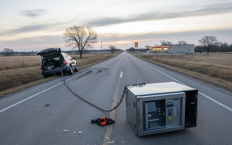 Roubo de caixa eletrônico termina em fracasso no Texas durante o Natal