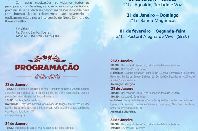 Sagrado e profano: Festa da Padroeira e Folia de Rua no sábado