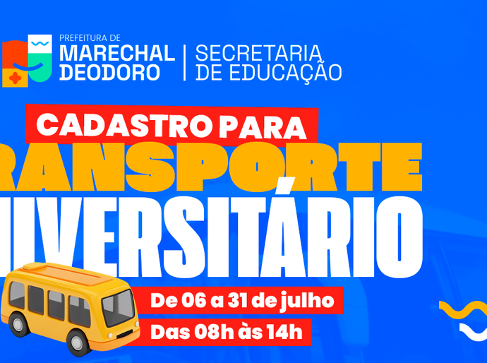 Prefeitura de Marechal abre cadastro para transporte universitário e técnico no 2º semestre de 2026