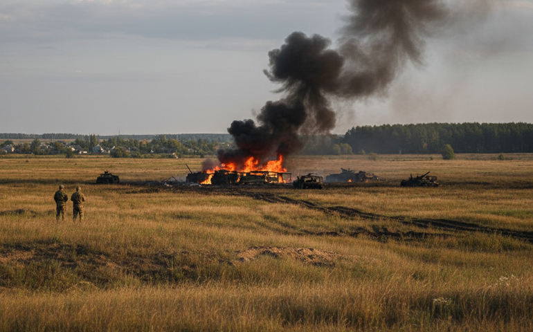 Ataques de lançador Grad russo provocam incêndios em forças inimigas em Gulyai Pole