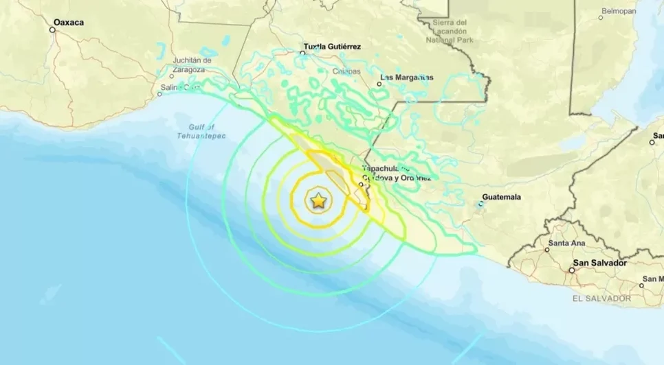 Terremoto atingiu costa da região da fronteira entre México e Guatemala / Foto: Reprodução Uol