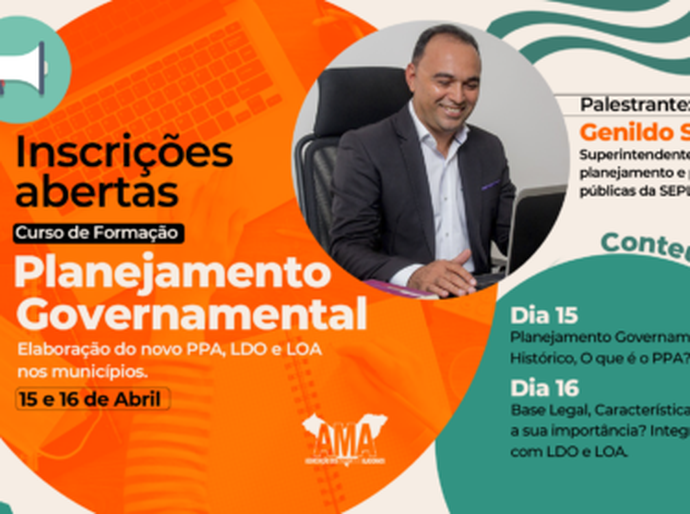 AMA abre inscrições para curso sobre Planejamento Governamental nos municípios