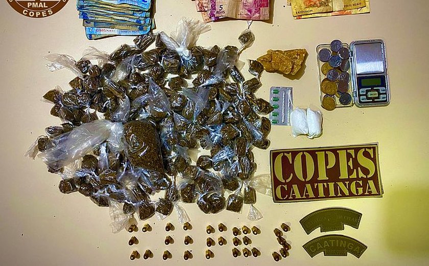 PM prende homem e apreende maconha, crack e cocaína em Santana do Ipanema