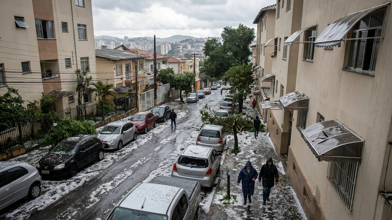 Chuva de granizo atinge Belo Horizonte e cidades da região metropolitana