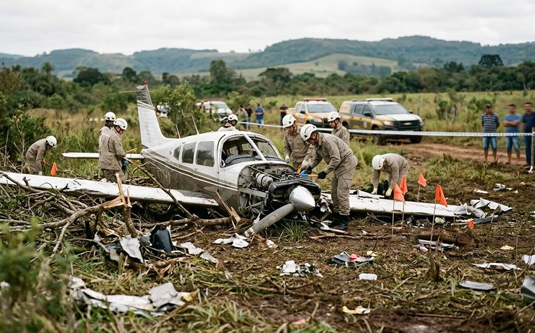 Internautas compartilham mais imagens da queda de avião de pequeno porte no RS