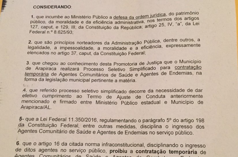 Arapiraca: Processo Seletivo para Agentes Comunitários é modificado