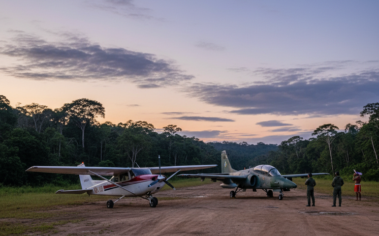 FAB intercepta avião venezuelano em área indígena Yanomami