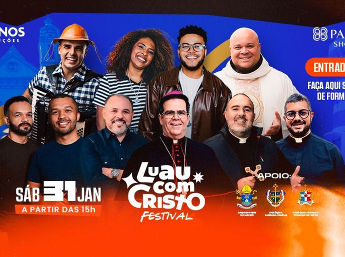 Luau com Cristo 2026 reúne grandes nomes da música católica no Parque Shopping Maceió