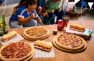Domino’s lança pizzas e sanduíches inspirados nos países-sede do mundial de futebol e combos exclusivos