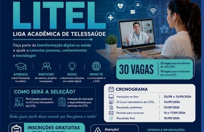 Liga Acadêmica de Telessaúde (LITEL) abre seleção para novos integrantes
