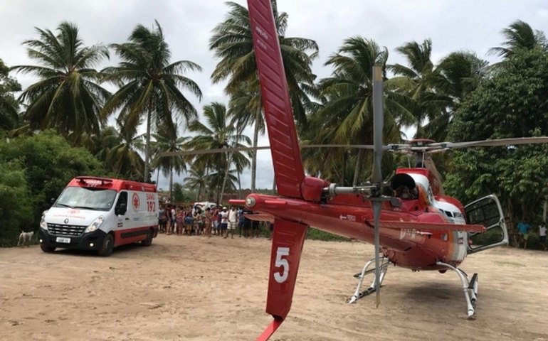Serviço Aeromédico do Samu Alagoas socorre garoto em São Miguel dos Milagres