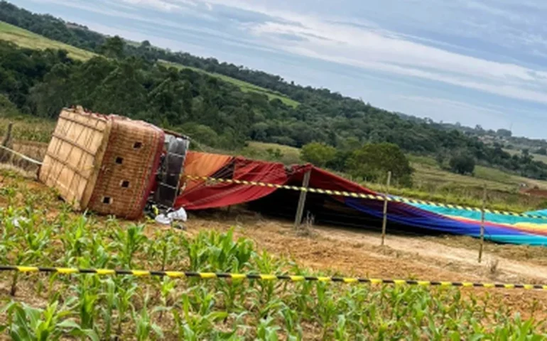 Balão tripulado faz pouso de emergência em Sorocaba