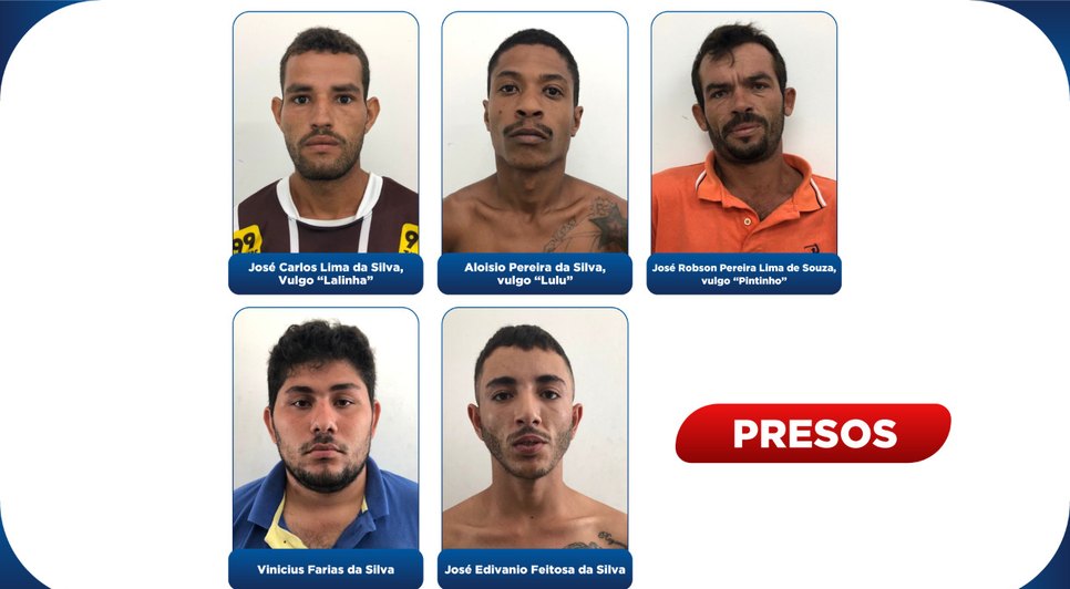 ssp cinco presos Porto da Folha
