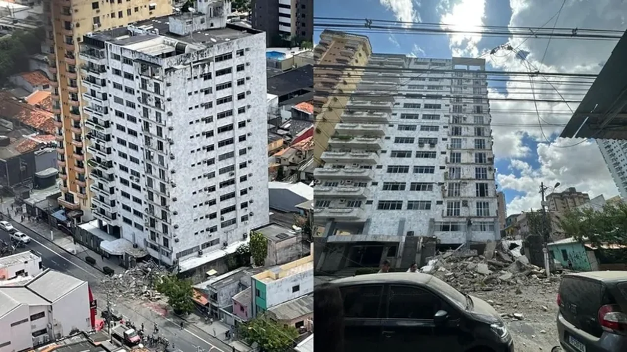 Sacadas de prédio residencial desabam em Belém do Pará