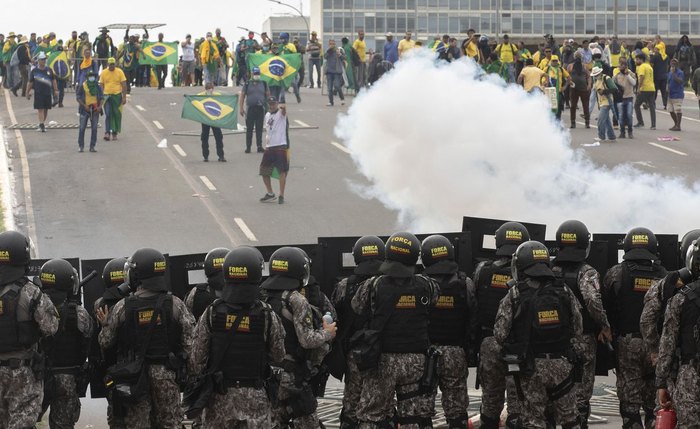 Força Nacional durante atuação no oito de janeiro Força Nacional durante atuação no oito de janeiro