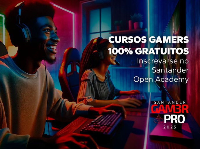 Santander Gamer Pro oferece 8 mil bolsas de estudo para streamers e jogadores de Valorant, LoL e Marvel Rivals