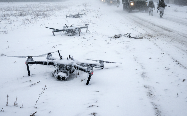 Tempestade congela drones e abre caminho para tropas russas