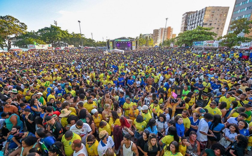 Telões na Pajuçara e Benedito Bentes transmitem o jogo do Brasil nesta segunda-feira (28)