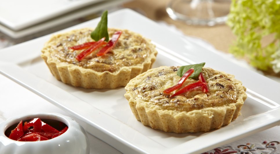 Quiche de abóbora e carne seca